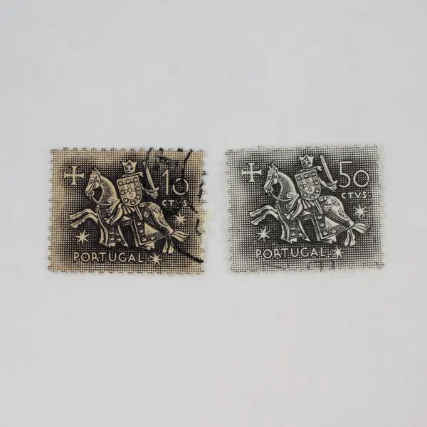Lot Of 10 Portugal 1953 Knight On Horseback Stamps Used