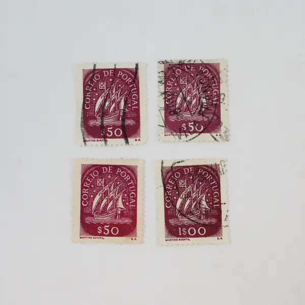 Lot Of 10 Portugal 1940s Ship Stamps Used