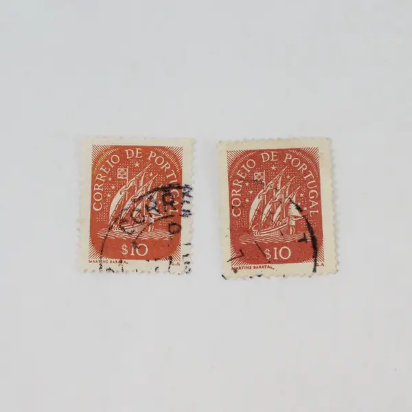 Lot Of 10 Portugal 1940s Ship Stamps Used