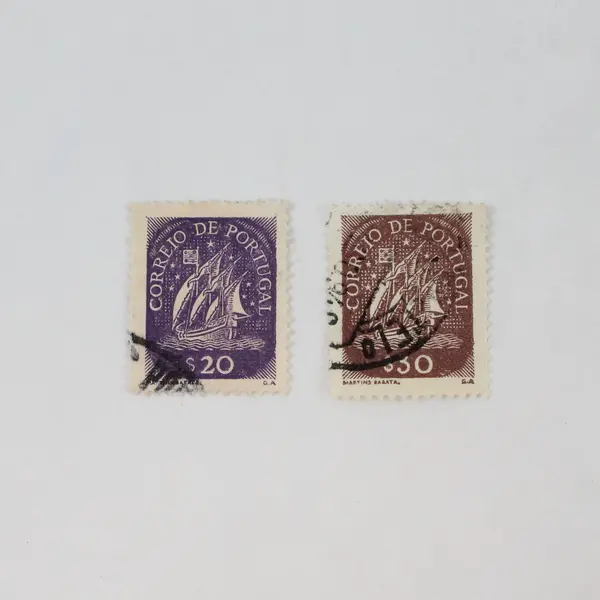 Lot Of 10 Portugal 1940s Ship Stamps Used