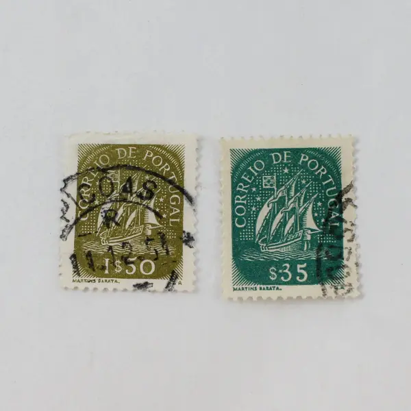 Lot Of 10 Portugal 1940s Ship Stamps Used