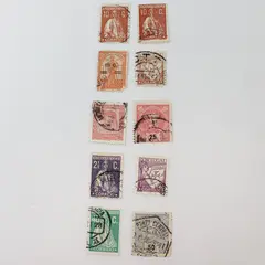 Lot Of 10 Portugal 1900-1940s Stamps Used