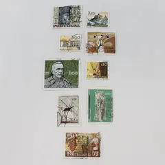 Lot Of 9 Portugal 1960s 1970s Stamps Used