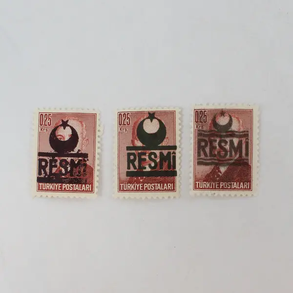 Lot Of 10 Turkey 1950s Resmi Official Overprint Stamps MLH OG
