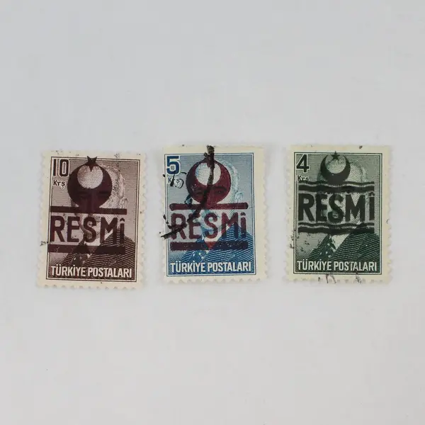 Lot Of 9 Turkey 1950s Resmi Official Overprint Stamps Used