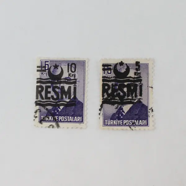 Lot Of 9 Turkey 1950s Resmi Official Overprint Stamps Used