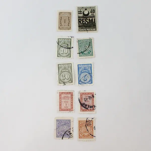 Lot Of 10 Turkey 1940s-1960s Resmi Official Stamps Used