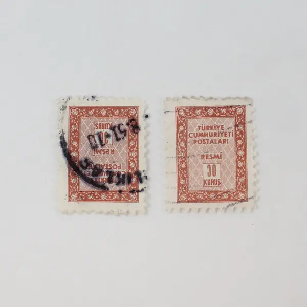 Lot Of 10 Turkey 1940s-1960s Resmi Official Stamps Used