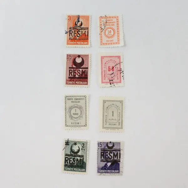Lot Of 8 Turkey 1950s-1960s Resmi Official Used Stamps