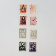 Lot Of 8 Turkey 1950s-1960s Resmi Official Used Stamps