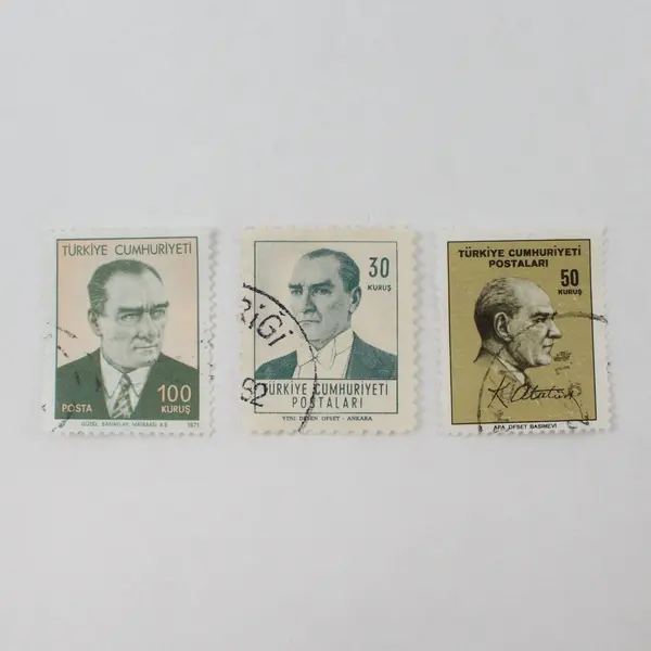Lot Of 10 Turkey President Ataturk 1950s-1970s Stamps Used