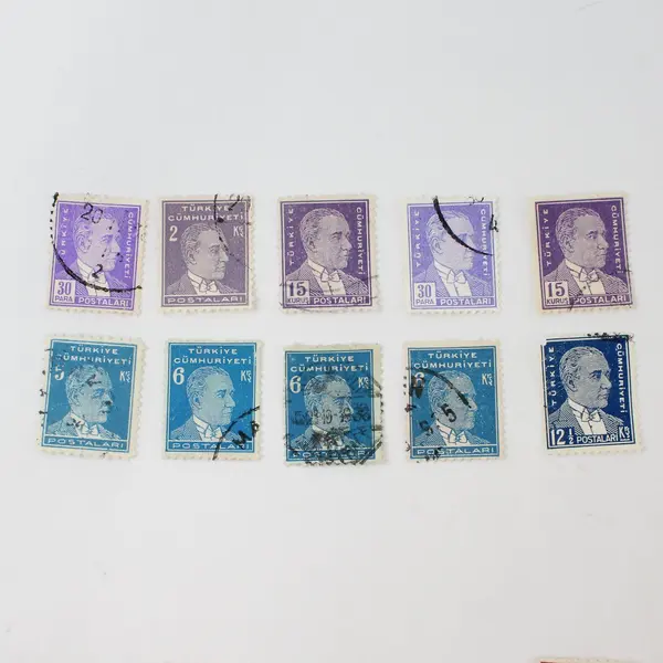 Lot Of 31 Turkey President Ataturk 1930s-1940s Stamps Used