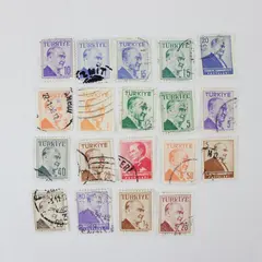 Lot Of 19 Turkey President Ataturk 1930s-1950s Stamps Used