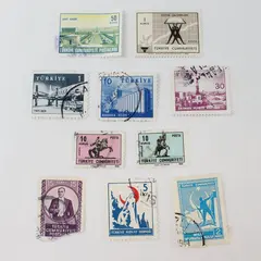Lot Of 9 Turkey 1940s-1960s Stamps Used