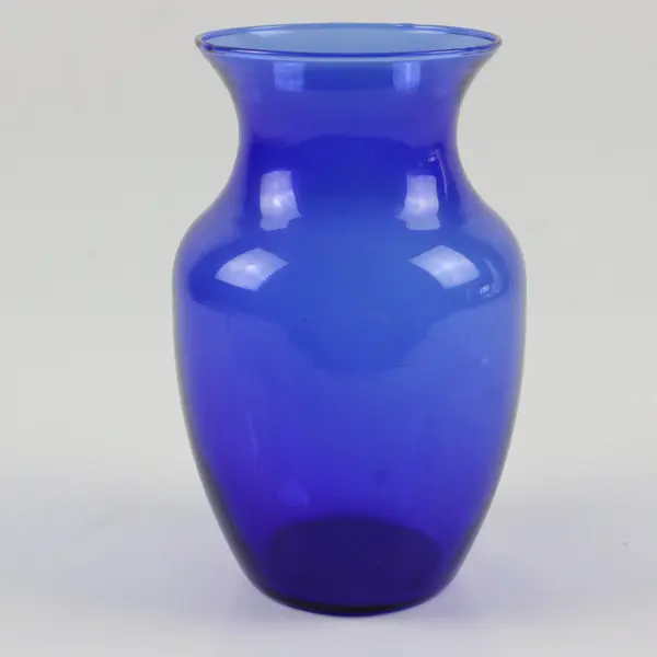 Unbranded Cobalt Blue Glass Vase 8in Flared Rim Decorative
