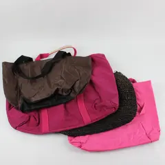 Lot of 4 Brown and Pink Tote Bags FLAWED