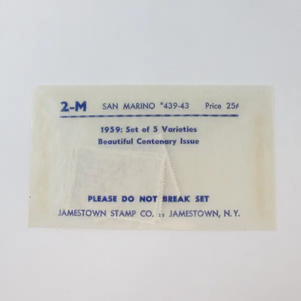 Set Of 5 San Marino 1959 Centennial Stamps SC #439-43 MNH