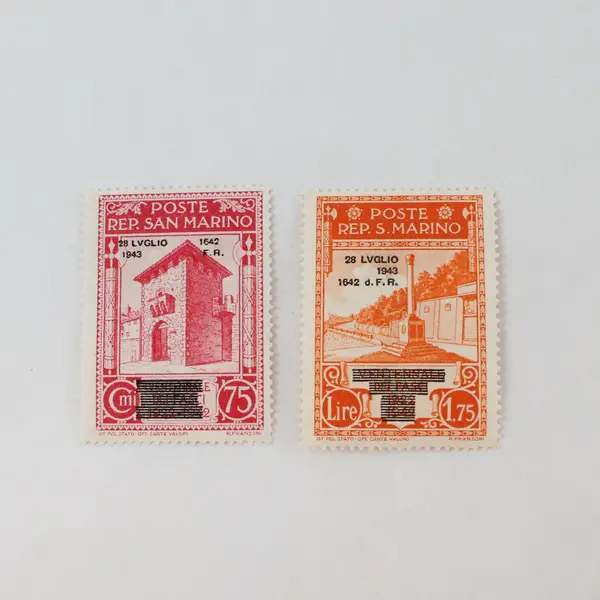 Lot of 8 San Marino 1943 War Memorial Stamps Mint Hinged