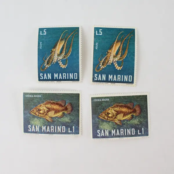 Lot Of 10 San Marino 1966 Marine Life Stamps Mint Hinged