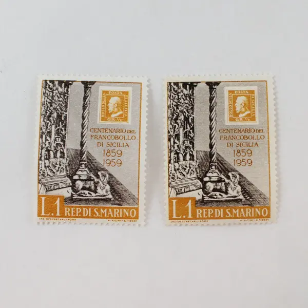 Lot Of 5 San Marino 1959 Centennial Stamps Mint Hinged