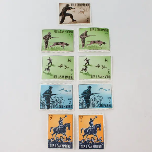 Lot Of 10 San Marino 1961 Hunting Stamps #529-33 MNH Mint Hinged