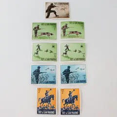 Lot Of 10 San Marino 1961 Hunting Stamps #529-33 MNH Mint Hinged