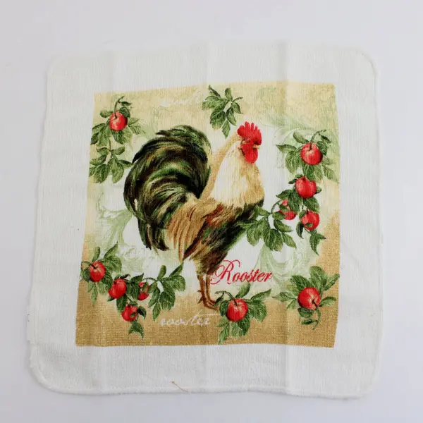Lot of 4 Rooster Chicken Tea Towels Tuscan Farmhouse Decor