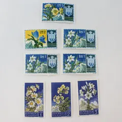 Lot Of 8 San Marino Flower 1954 Stamps Mint Hinged