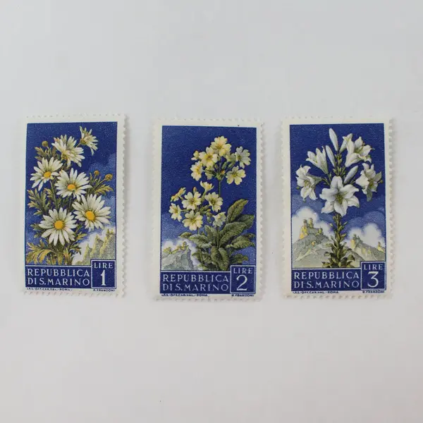 Lot Of 8 San Marino Flower 1954 Stamps Mint Hinged