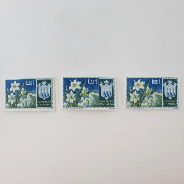 Lot Of 8 San Marino Flower 1954 Stamps Mint Hinged