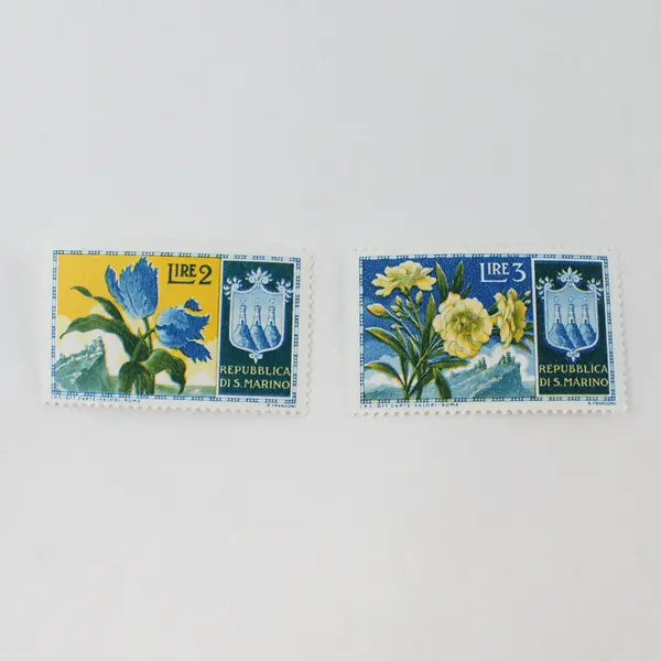 Lot Of 8 San Marino Flower 1954 Stamps Mint Hinged