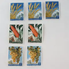 Lot of 7 San Marino 1958 Agriculture Stamps Scott #416-418 Mint Hinged