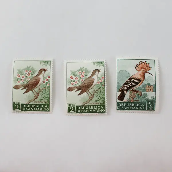 Lot Of 10 San Marino 1960 Bird Stamps SC# 446-50 Mint Hinged