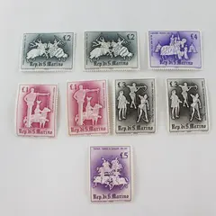 Lot of 8 San Marino 1963 Warriors Stamps Mint Hinged