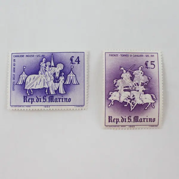 Lot of 8 San Marino 1963 Warriors Stamps Mint Hinged