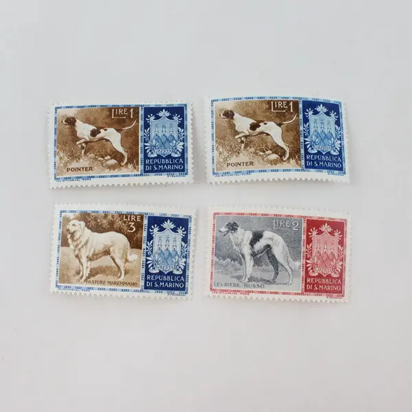 Lot Of 4 San Marino 1956 Dog Stamps Mint Hinged