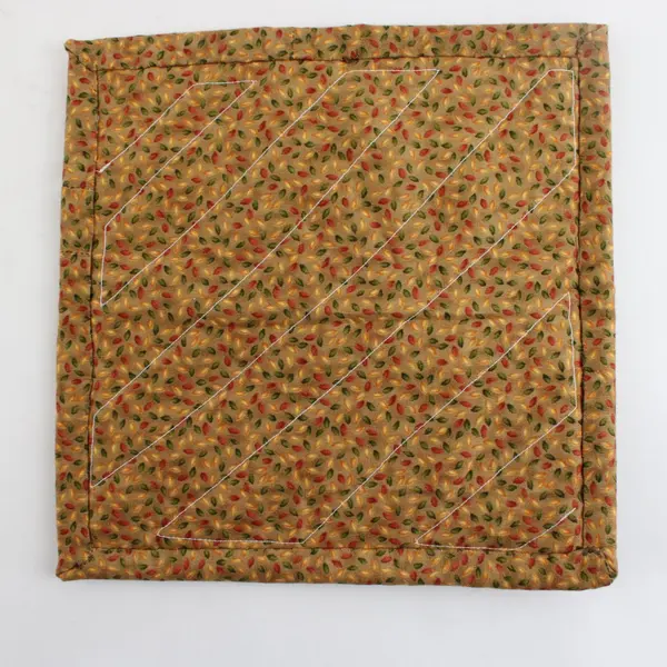 Set of 2 Autumn Foliage Floral Quilted Hot Pads 8" Square