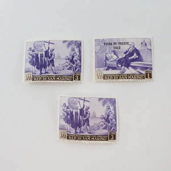Lot of 7 San Marino 1952 Columbus Commemorative Stamps Uncertified