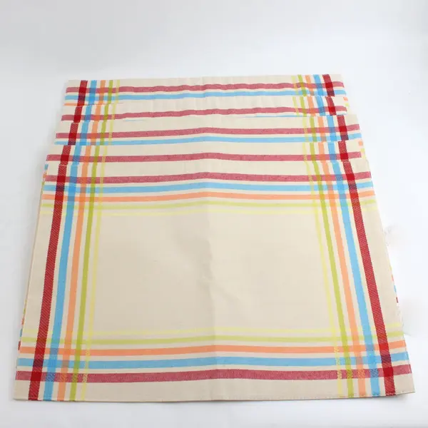 Set of 5 Fiesta Multicolor Plaid Placemats 17" FLAWED