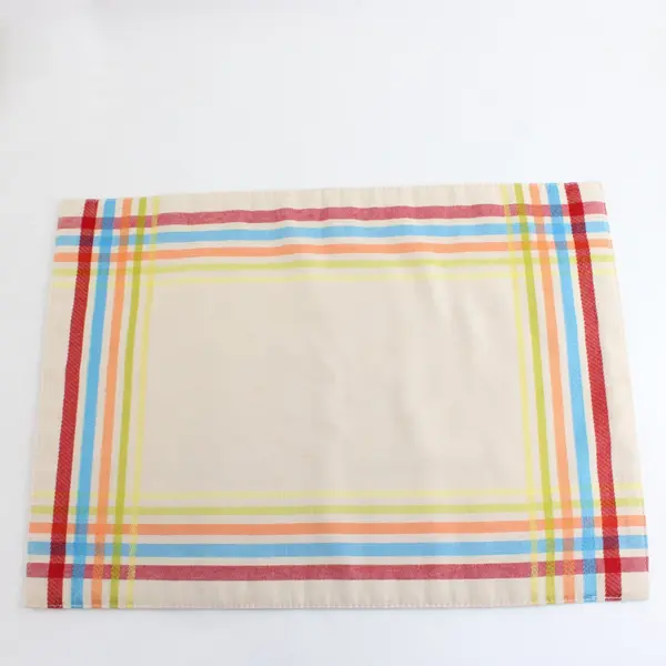 Set of 5 Fiesta Multicolor Plaid Placemats 17" FLAWED
