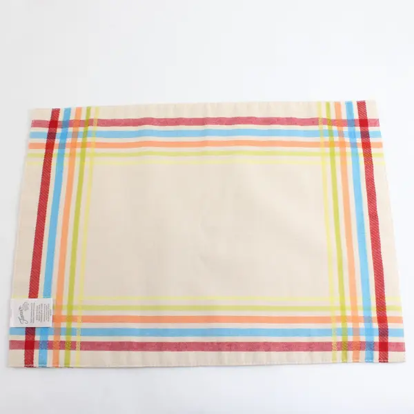 Set of 5 Fiesta Multicolor Plaid Placemats 17" FLAWED
