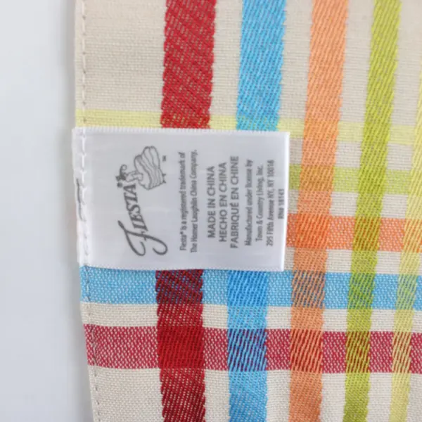 Set of 5 Fiesta Multicolor Plaid Placemats 17" FLAWED