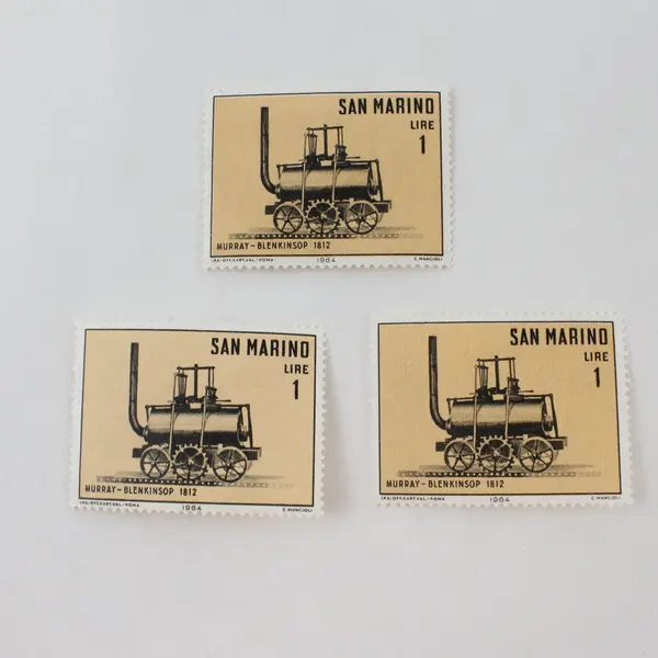 Lot Of 6 San Marino 1950s 1960s Train Auto Motorcycle Stamps Mint Hinged