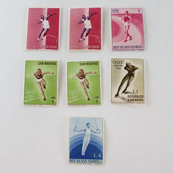 Lot Of 7 San Marino Mixed Sports Olympics 1950s 1960s Stamps Mint Hinged