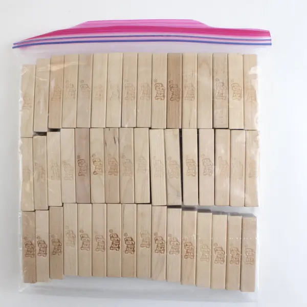 Set of 3 Bags of Wooden Jenga Building Blocks Natural Learning Toy 48 in each