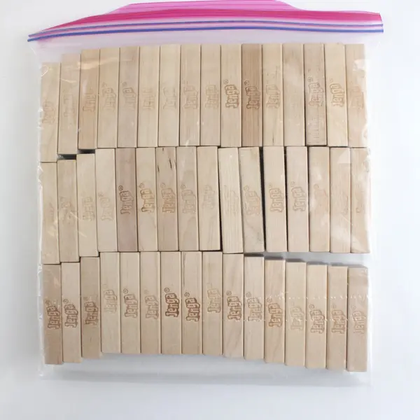 Set of 3 Bags of Wooden Jenga Building Blocks Natural Learning Toy 48 in each