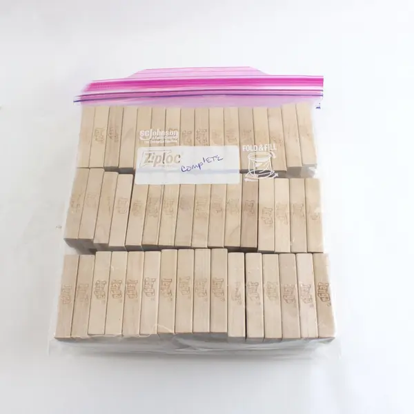 Set of 3 Bags of Wooden Jenga Building Blocks Natural Learning Toy 48 in each