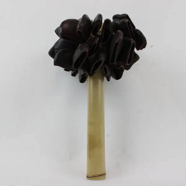 Lot of 2 Handmade Bamboo Seed Pod Shakers Rattles