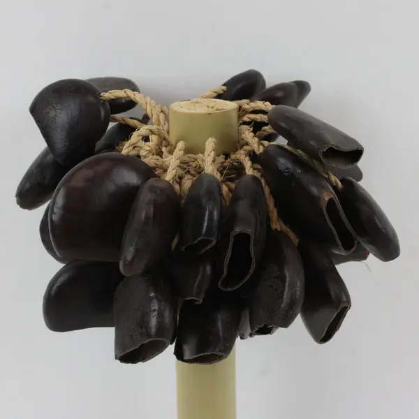 Lot of 2 Handmade Bamboo Seed Pod Shakers Rattles