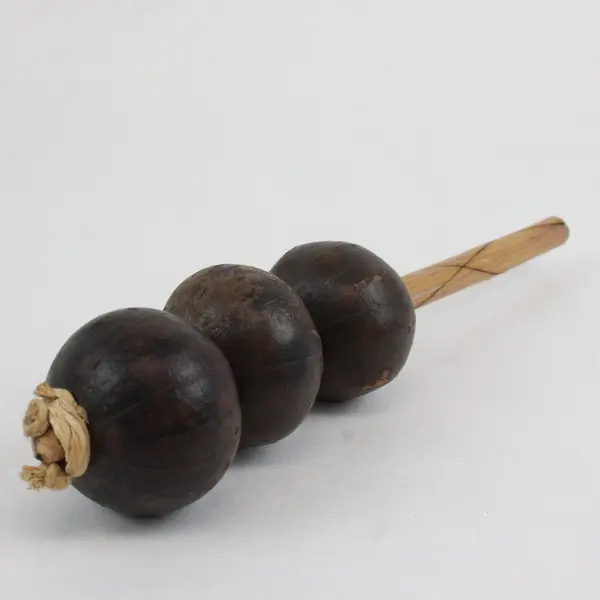 Lot of 2 Handmade Bamboo Seed Pod Shakers Rattles